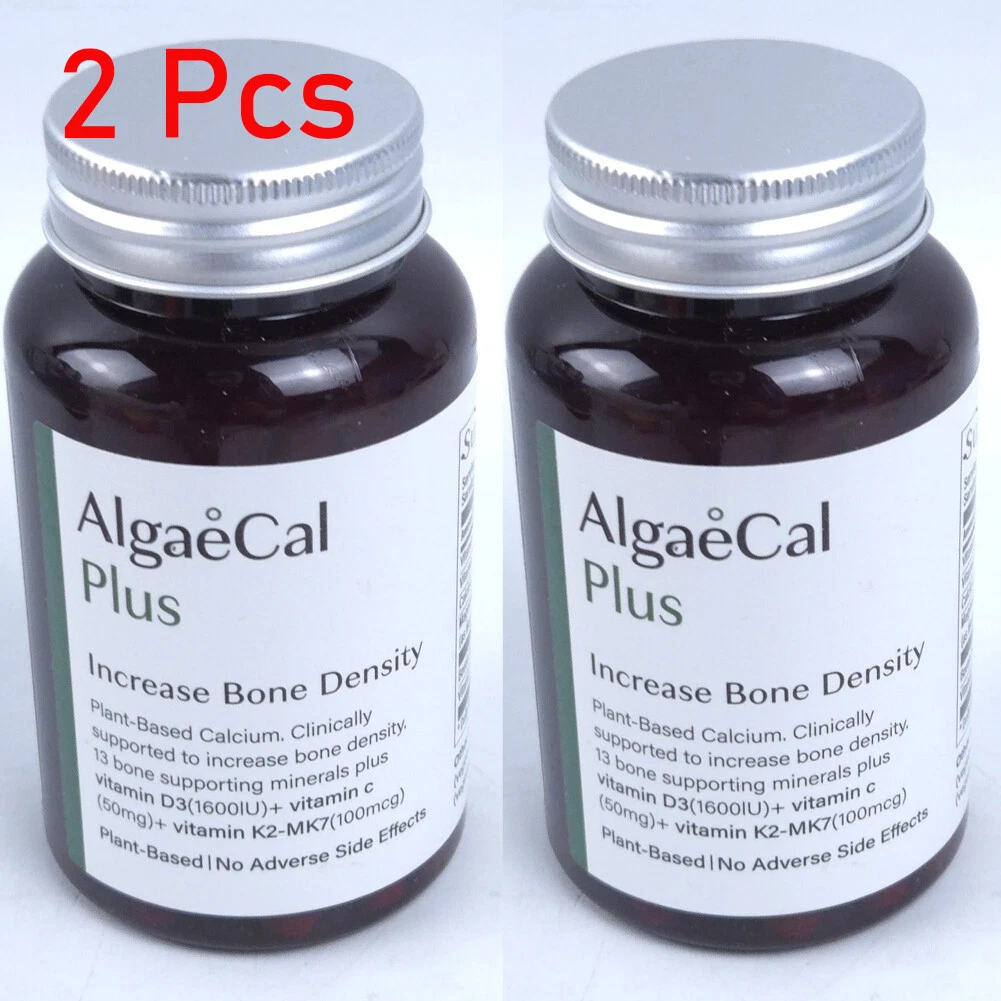AlgaeCal Plus Stronger Bones Veggie Capsules Dietary Supplement Algae Cal-2 Pack