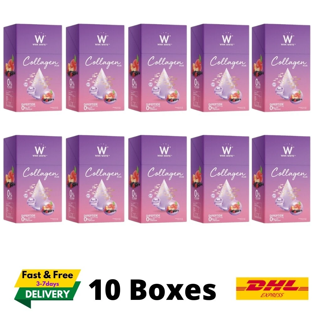 10x Wink White W Collagen Plus Powder Drink Brightening Anti-aging Radiant Skin
