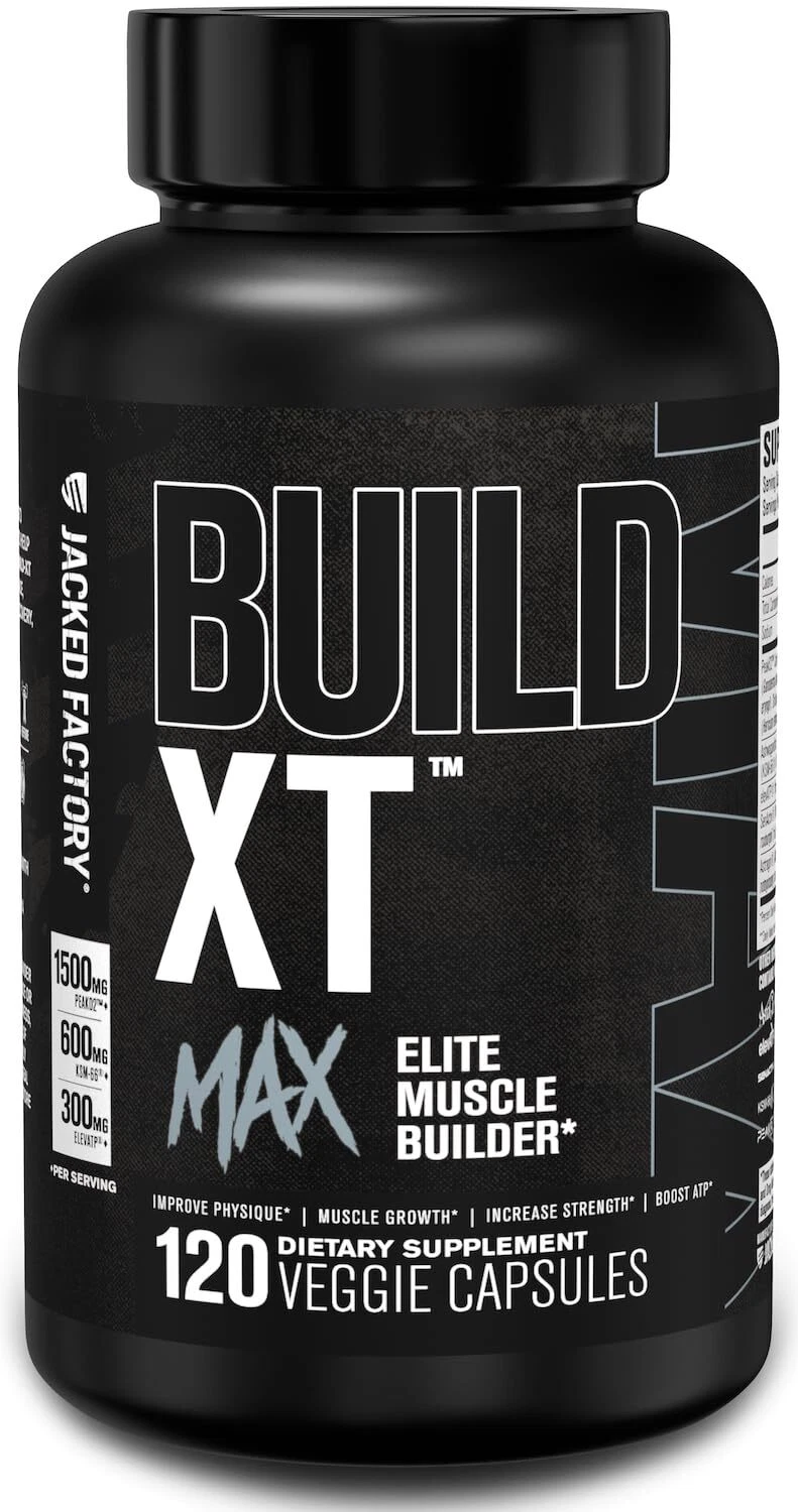 Build-XT Max Muscle Builder, ATP, Peak02, Ashwagandha, Endurance, 120 Capsules