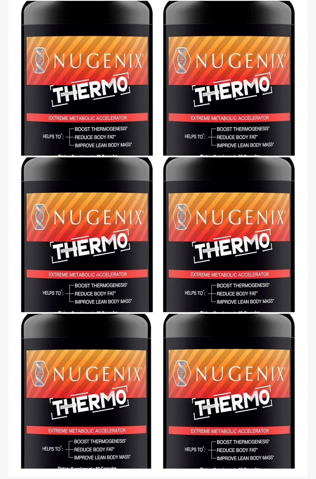 60ct NUGENIX THERMO Thermogenic Fat Burner 6 Bottles of 10ct ~01/26 SEALED! NEW!
