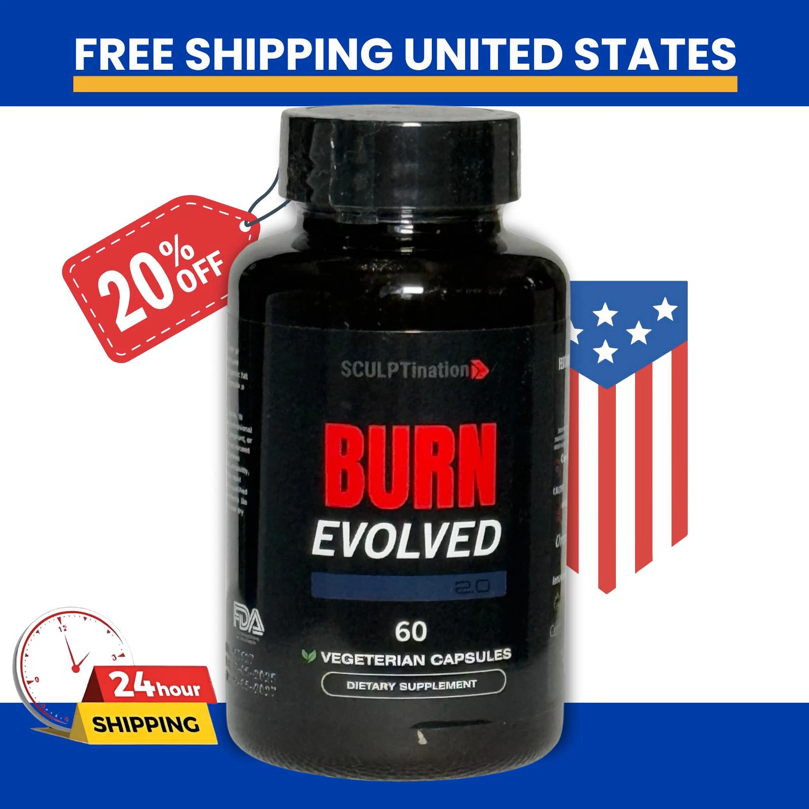 Sculptnation Fat Burn Evolved Thermogenic Burner Weight Loss New & Sealed-1pack