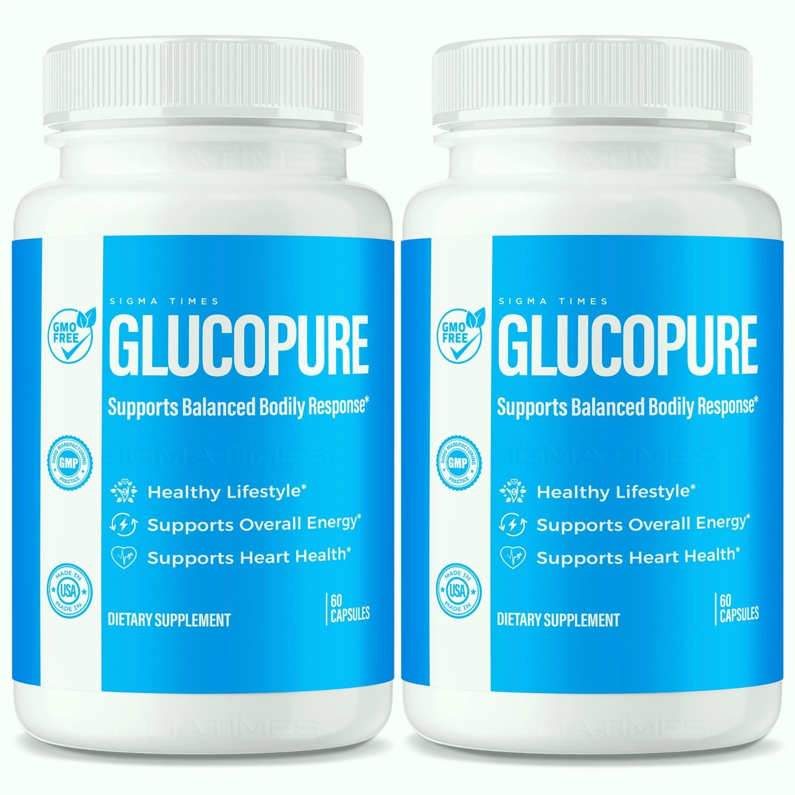 (2 Pack) Glucopure Blood Health Support Capsules for Weight Loss & Heart Health