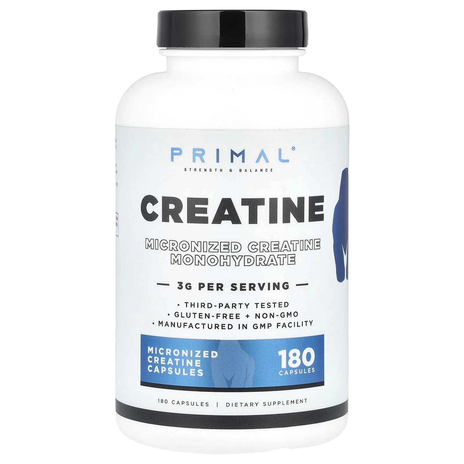Creatine, 180 Capsules (0.75 g per Capsule)
