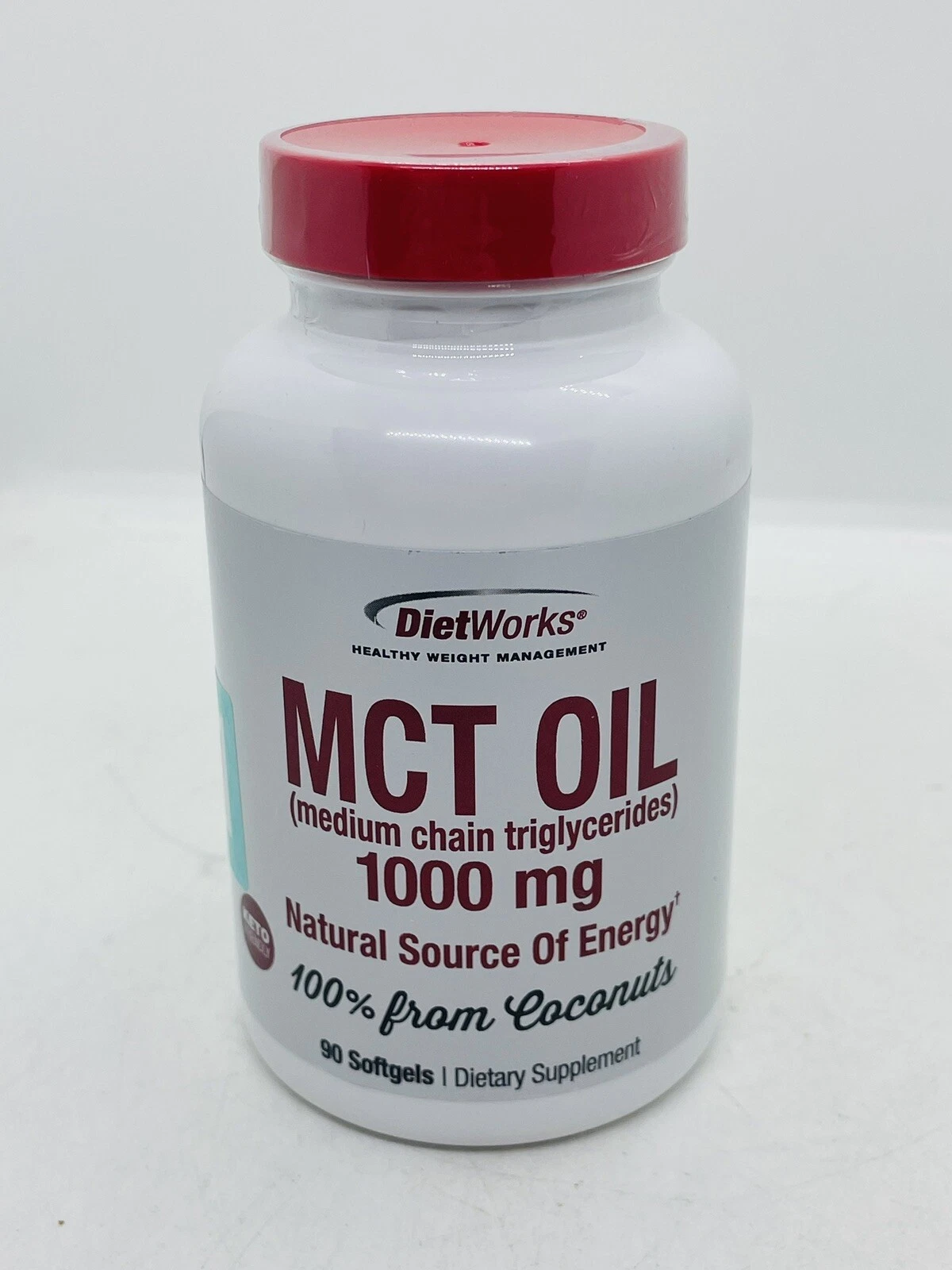 DietWorks MCT Oil Softgels, Fat Burning, Weight Loss, Keto Friendly, 90 Servings
