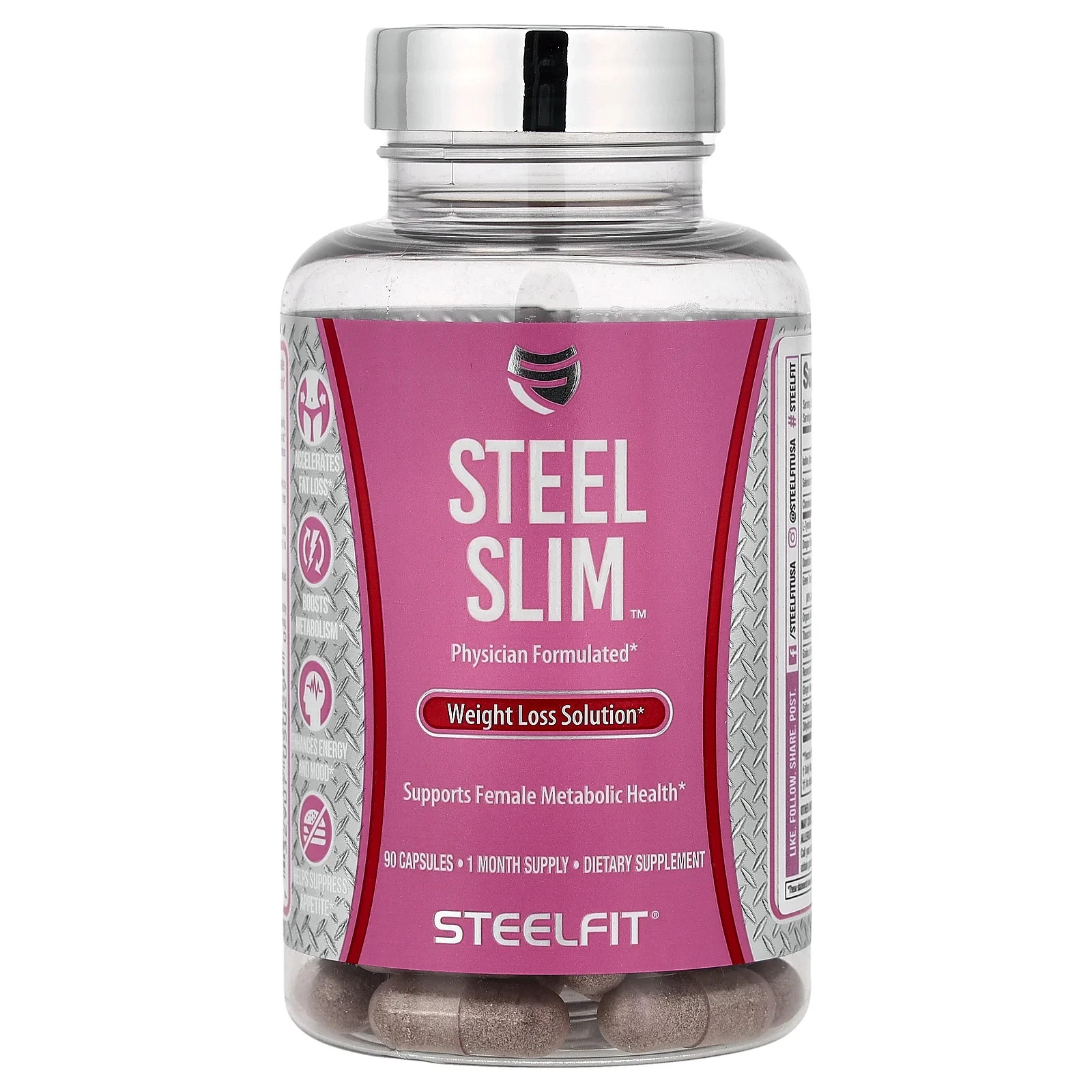 Steel Slim™, Weight Loss Solution, 90 Capsules