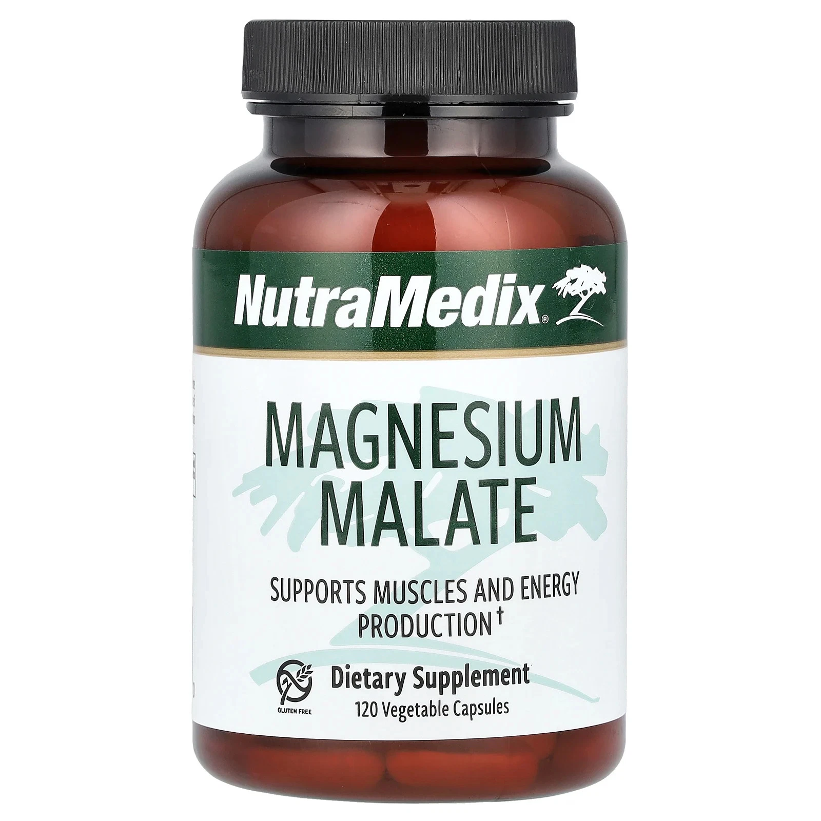 Magnesium Malate, 120 Vegetable Capsules (100 mg per Capsule)