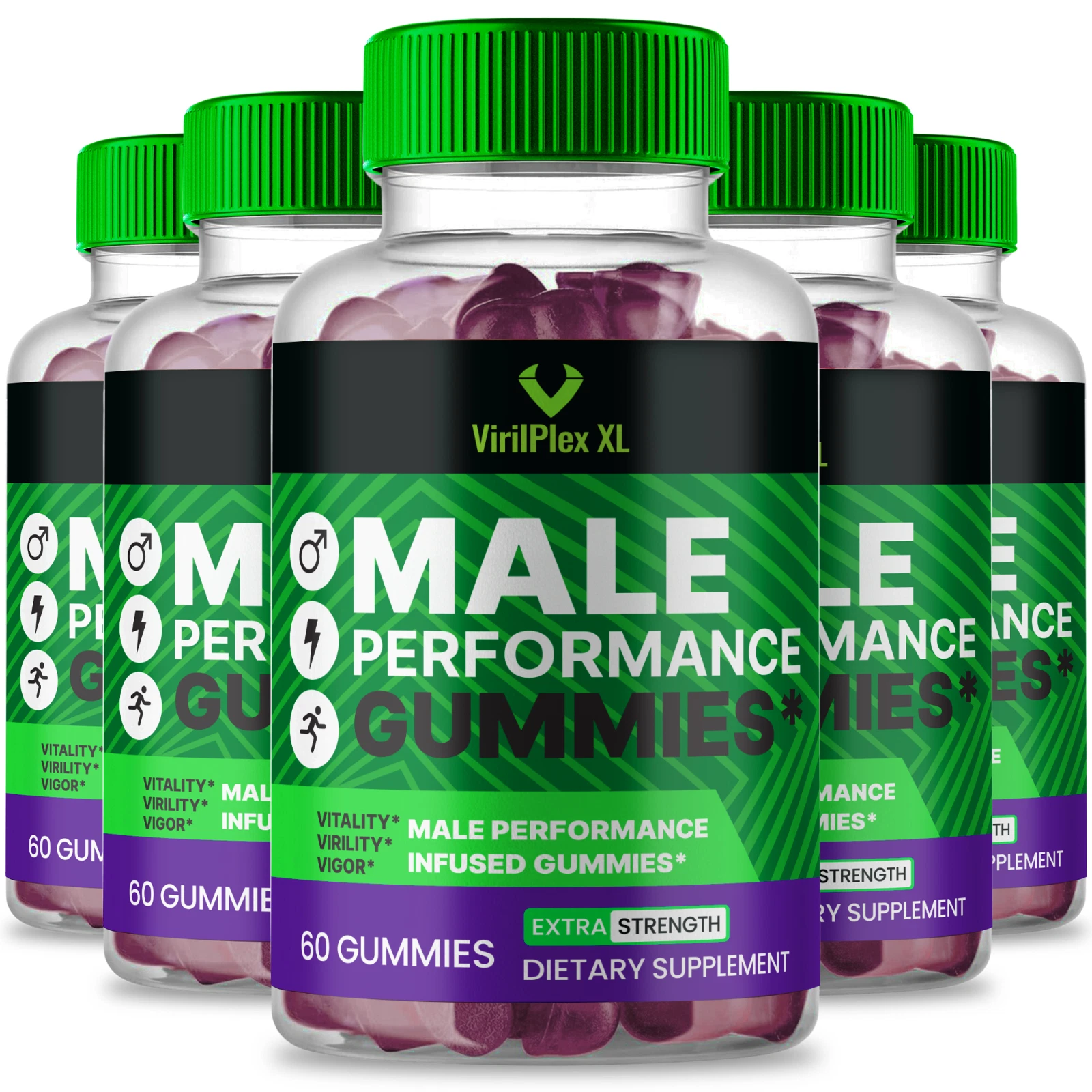 (5 Pack) VirilPlex XL Gummies for Men, Viril Plex XL Advanced Formula Male Gummy