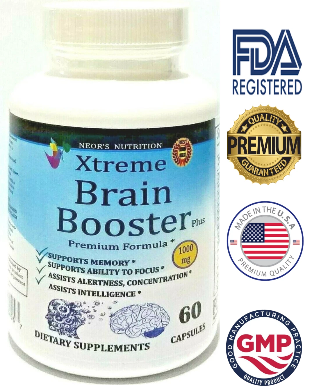 Brain Booster Supplement Memory Focus Mind & Clarity Enhancer Nootropic Pills