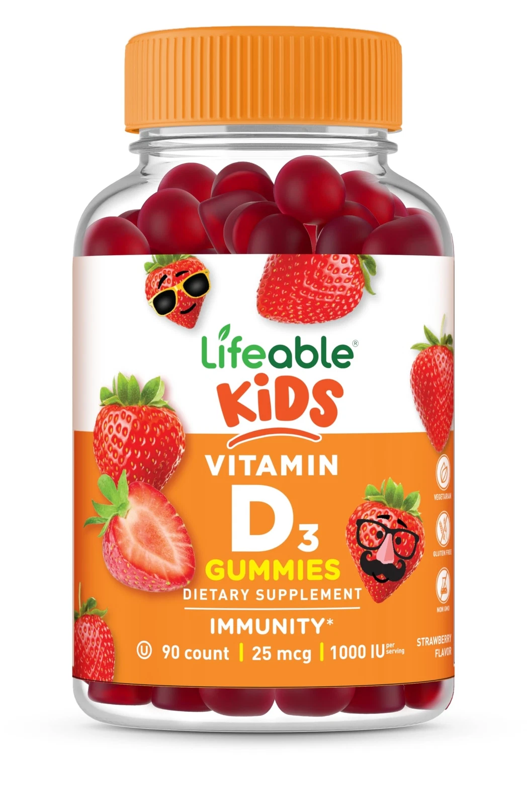 Lifeable Kids Vitamin D Gummies | Vitamin D3 1000iu | Great Tasting Vitamin D