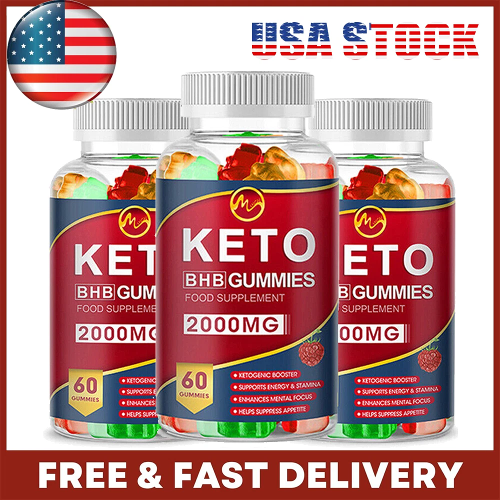 1-3 botellas 2000 mg gomitas Keto BHB, quemador de grasa, pérdida de peso, supresor del apetito