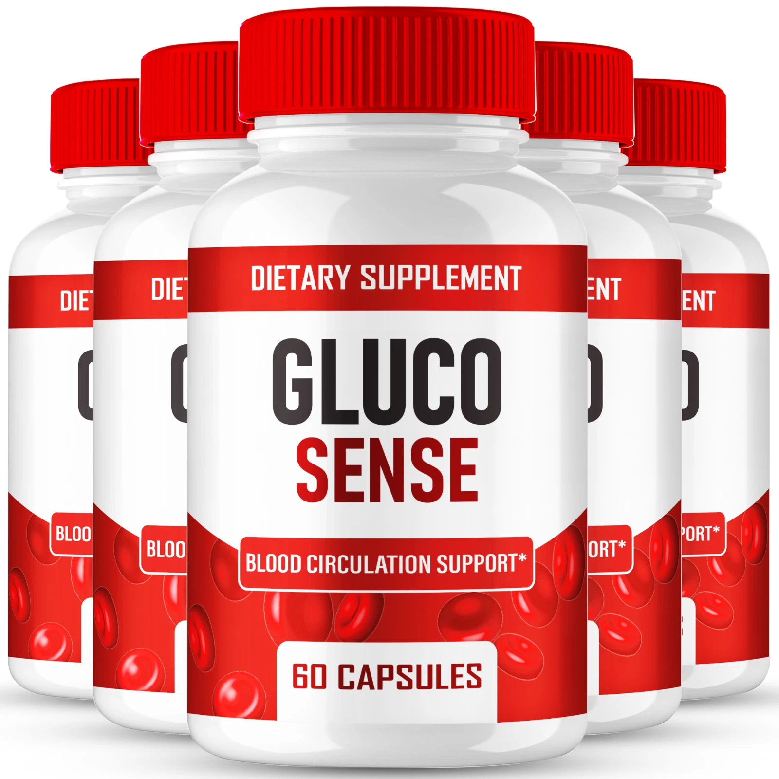 (5 Pack) Gluco Sense Capsules, GlucoSense Healthy Circulation & Stable Levels