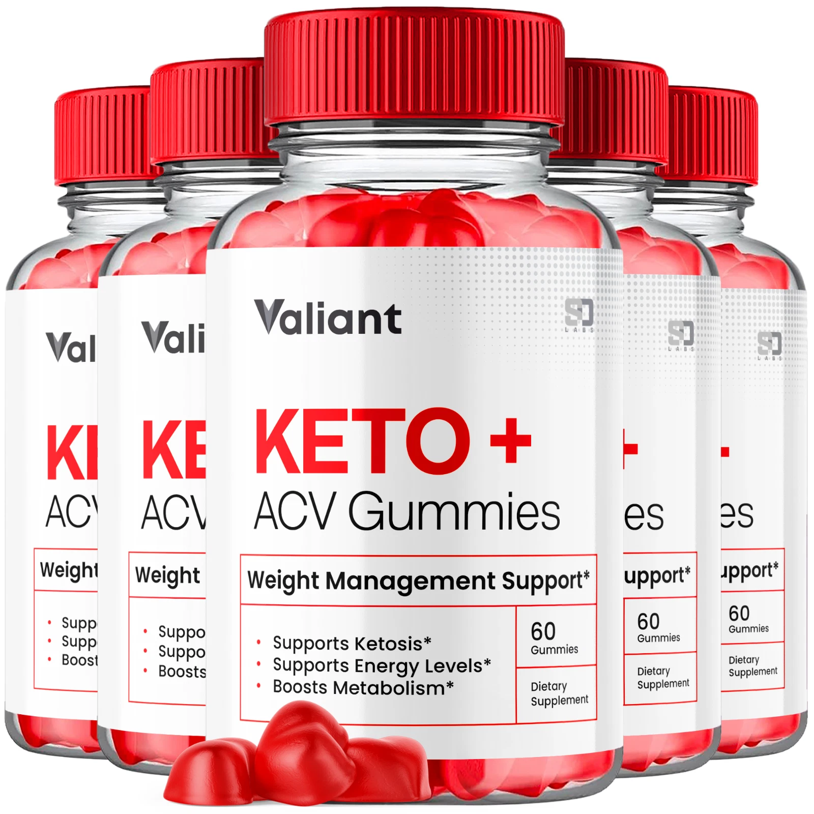 Valiant Keto ACV Gummies Advanced Weight Support 1000MG Formula (5 Pack)