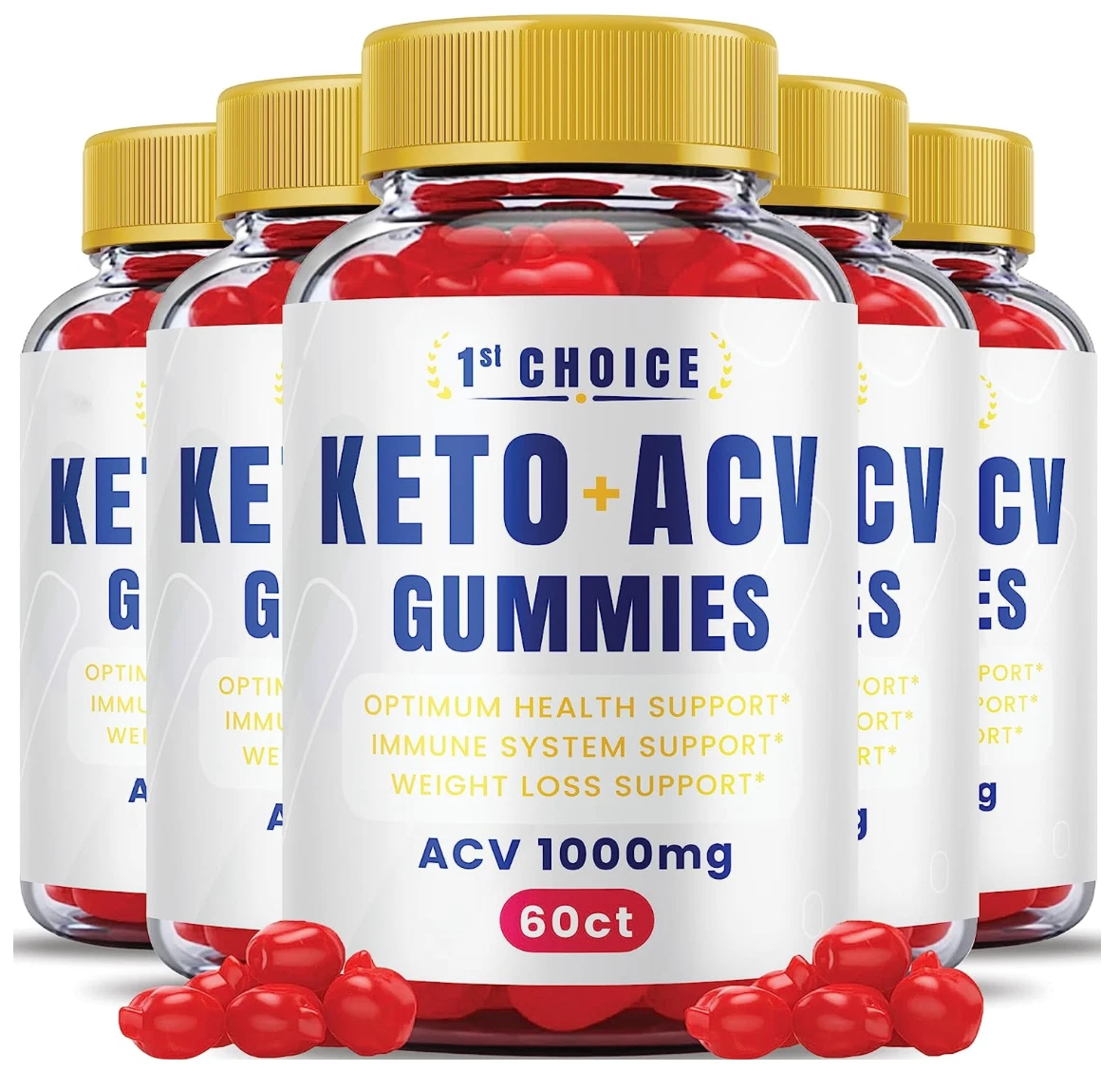 (5 PACK) 1st Choice Keto ACV Gummies: Weight Loss Supplement