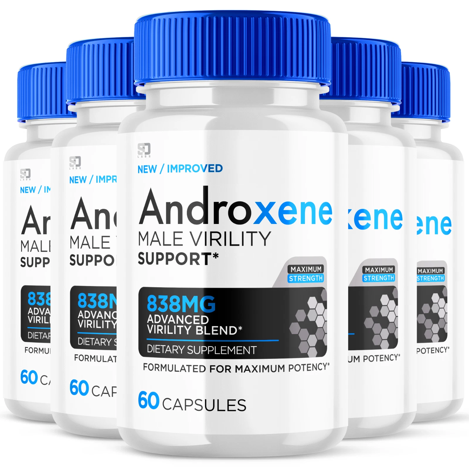 (5 Pack) Androxene Male Pills Maximize Energy, Vitality & Stamina 300 Capsules