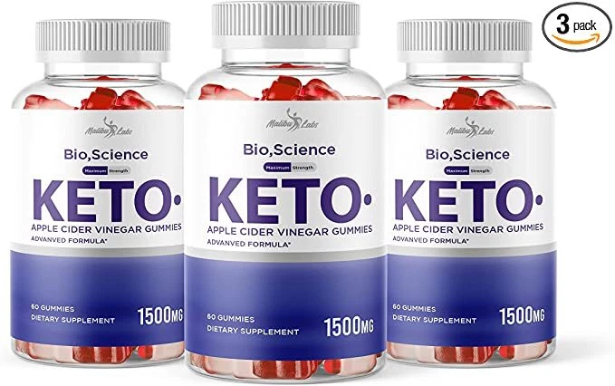 Bio Science Keto ACV Gummies Weight Loss - 1500mg Apple Cider Vinegar(3 pack)