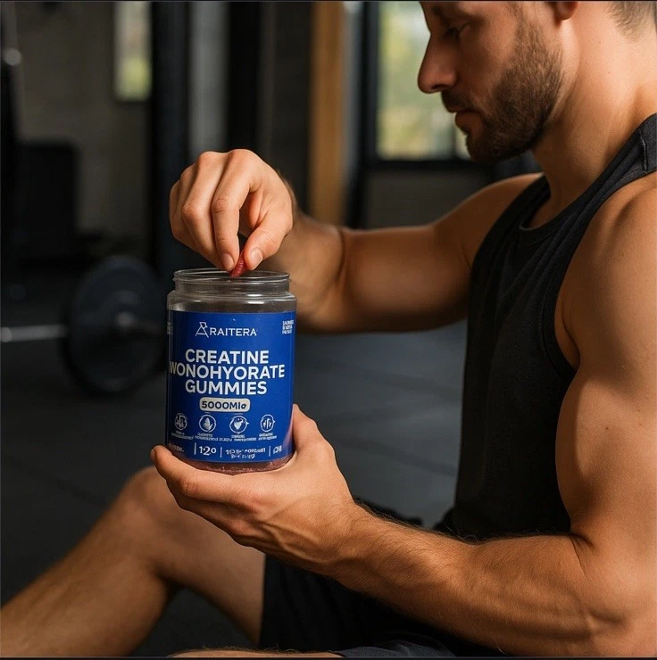 Creatine monohydrate gummies 5000MG, Mixed Berry, Sugar Free, Muscle Growth