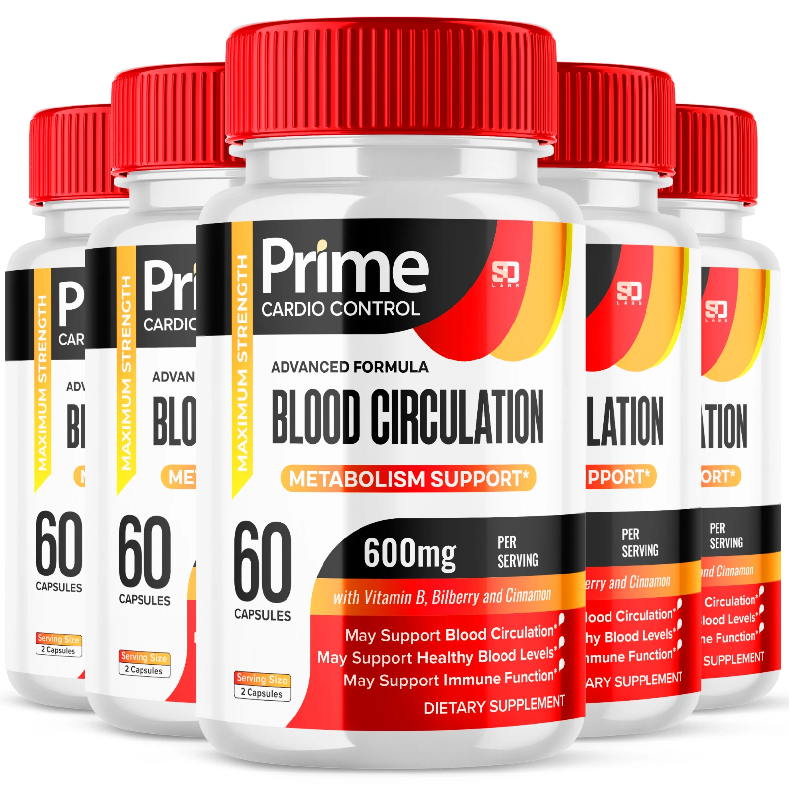 Prime Cardio Control Pills - Supports healthy blood sugar & circulation (5 Pack)
