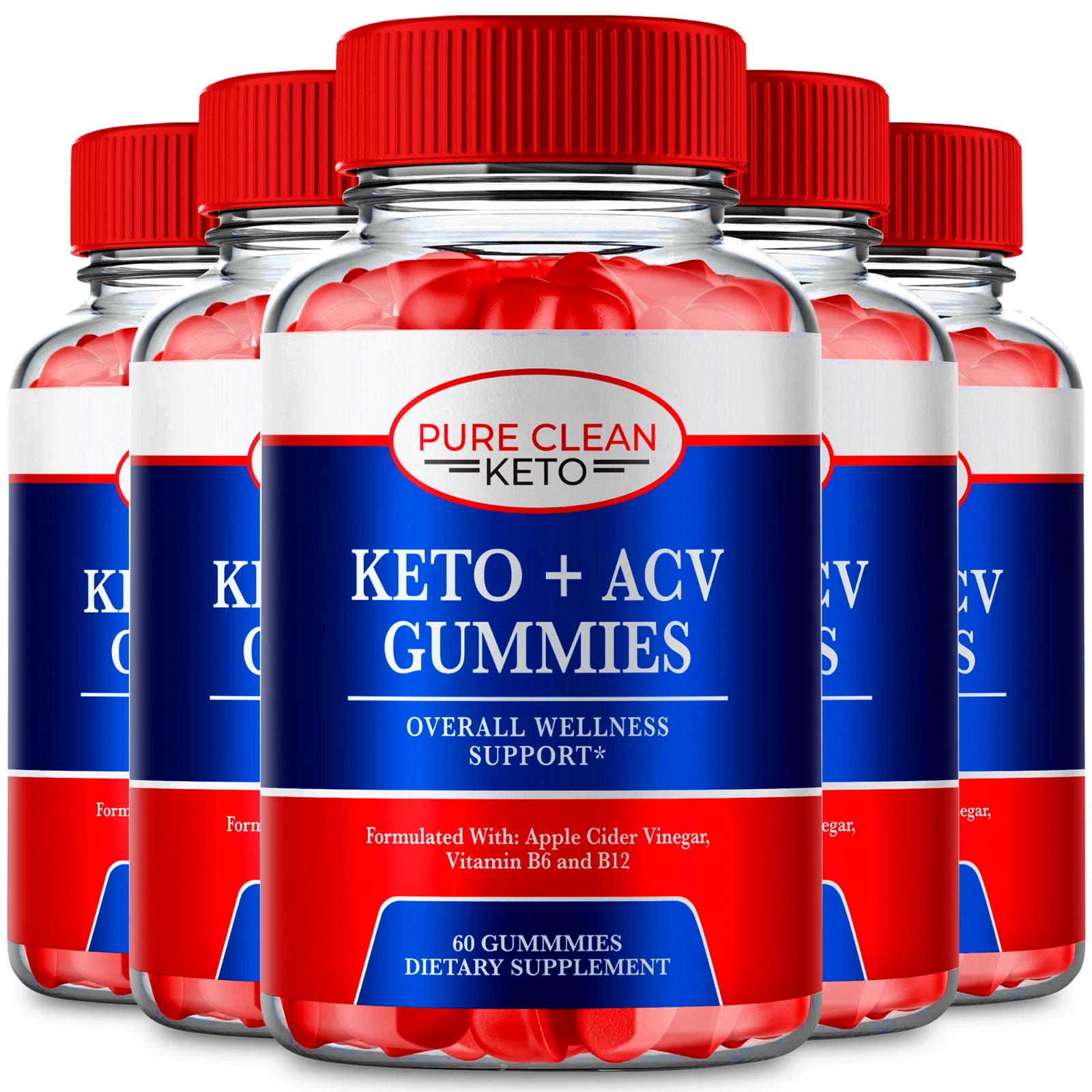 (5 Pack) Pure Clean Keto Pure Clean Keto ACV Weight Loss Gummies (300 Gummies)