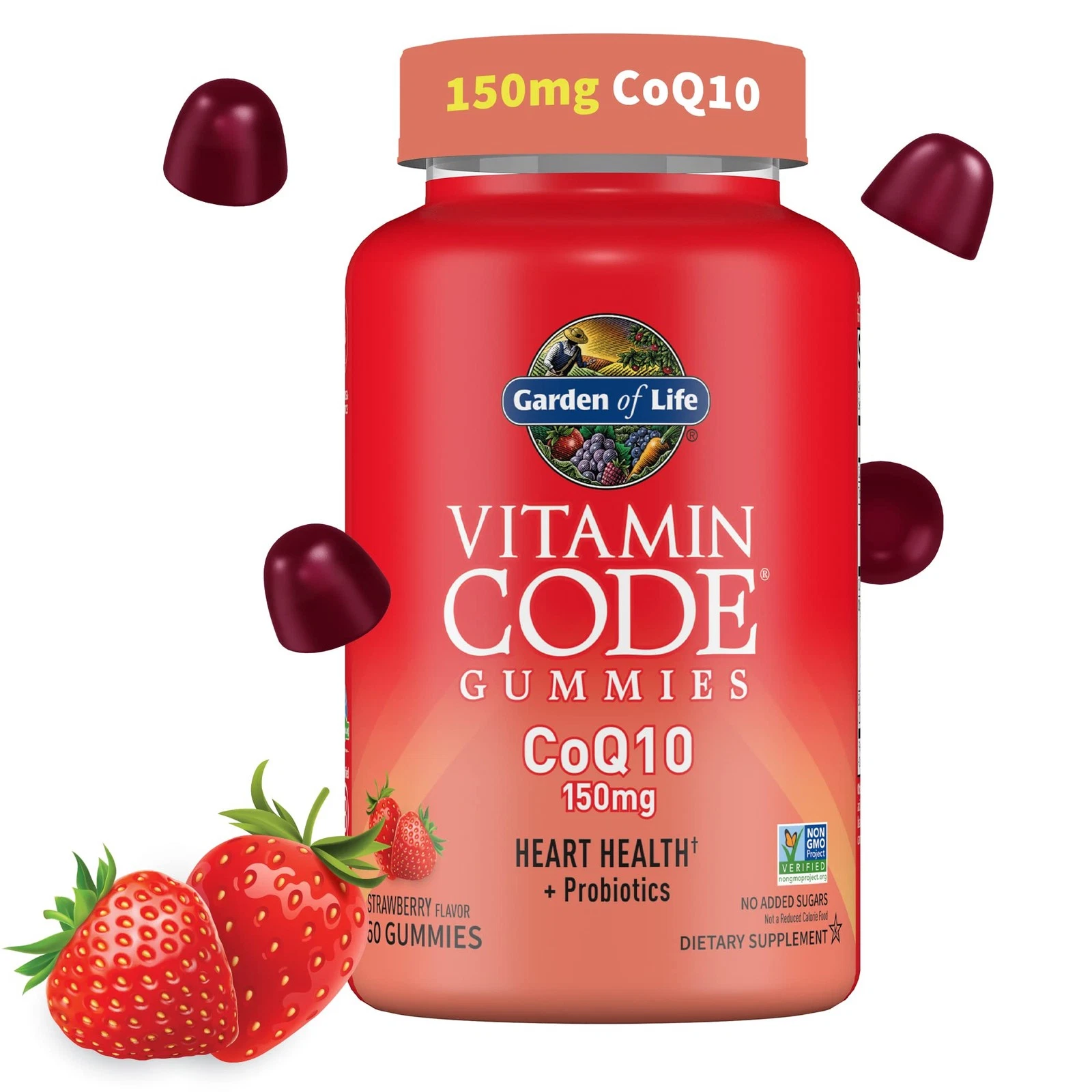 CoQ10 Gummies 150 mg, Coenzyme Q10 for Heart Health, Energy Production & Healthy