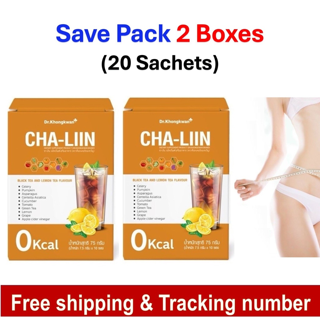 2 x Cha-Liin Dietary Supplement Lemon Tea Flavor Weight Control by Dr Khongkwan