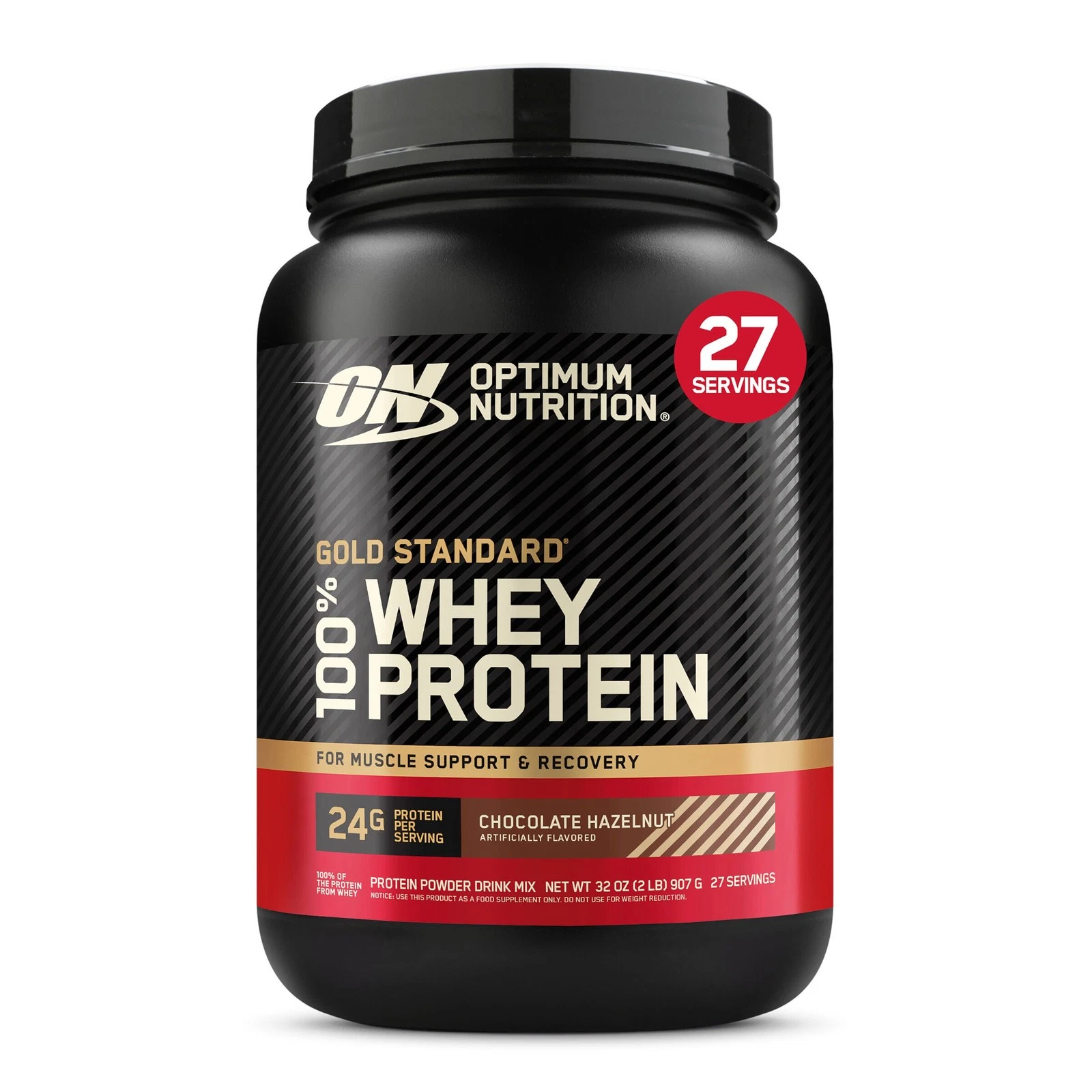 2 Bottles Optimum Nutrition Gold Standard 100 Whey Chocolate Hazelnut 2lbs Each
