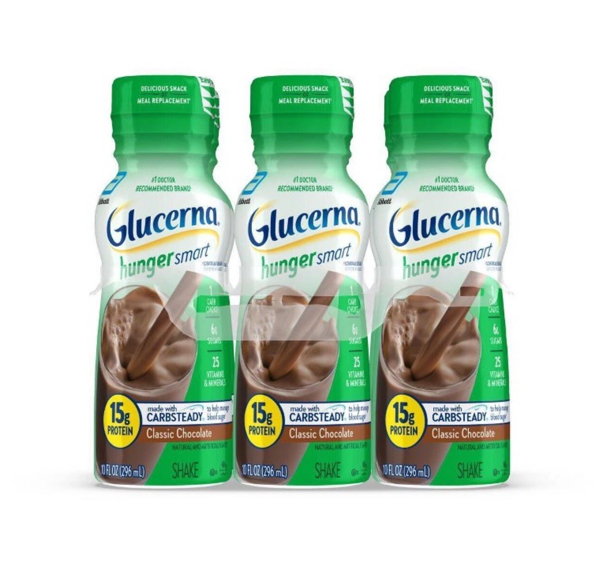 Glucerna Hunger Smart Shake, Classic Chocolate, 10 fl.oz. Bottle, 24 Ct.