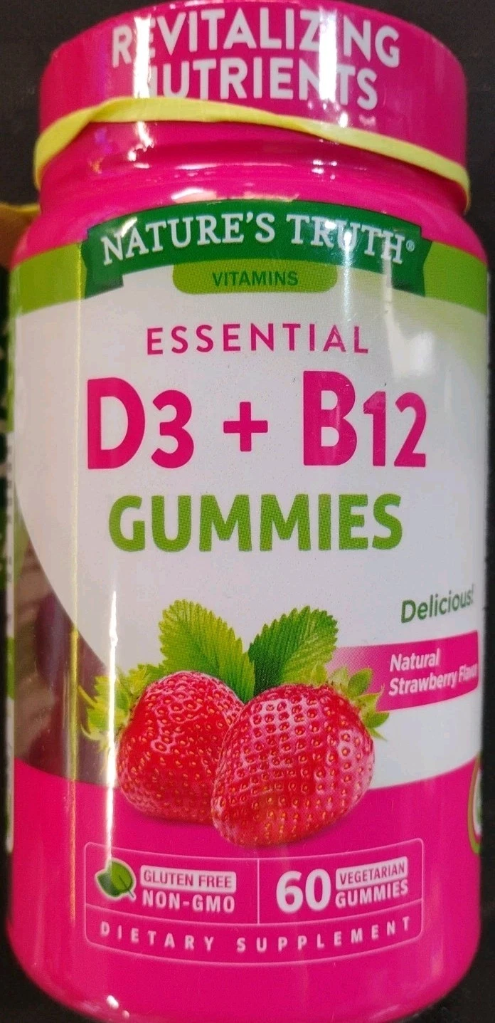 Nature’s Truth D3 + B12, Strawberry, 60 Vegetarian Gummies