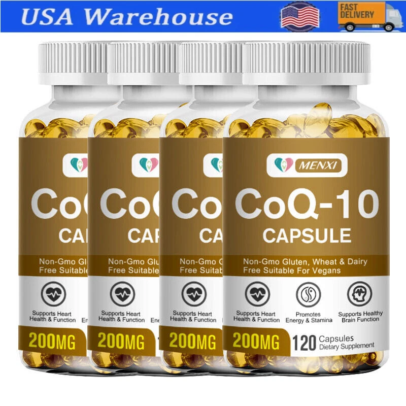 COQ 10 Coenzyme Q-10 Softgels - Heart Health Support, Increase Energy & Stamina