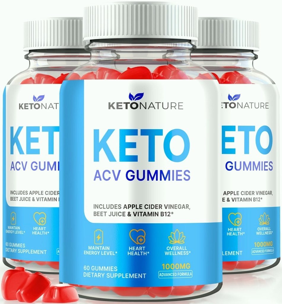(3 Pack) KetoNature Keto + ACV Gummies, Keto Nature for Advanced Weight Loss