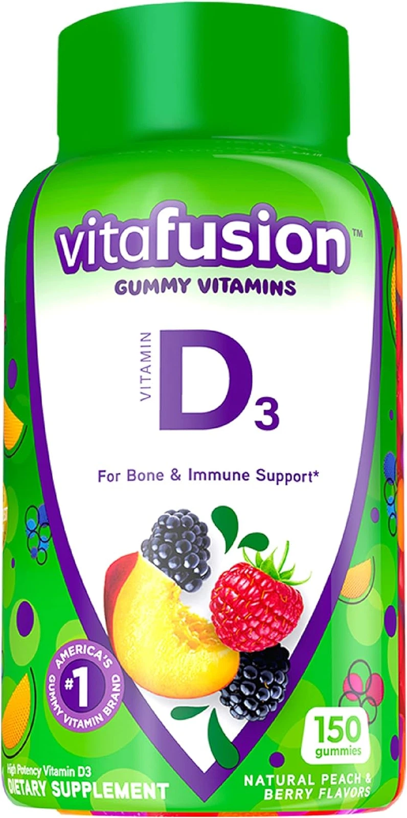 Vitafusion Vitamin D3 Gummy Vitamins for Bone & Immune System, 150 Gummies