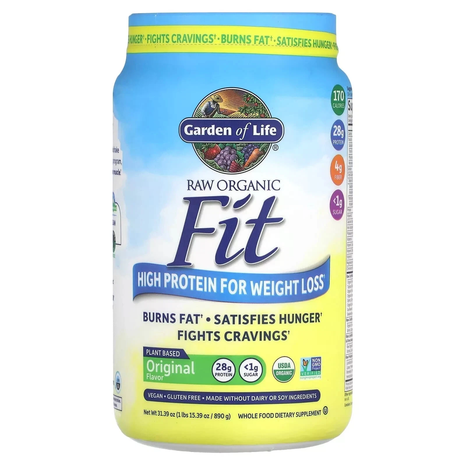 Garden of Life Raw Organic Fit High Protein Original Flavor 31.39 oz. *08/2026*