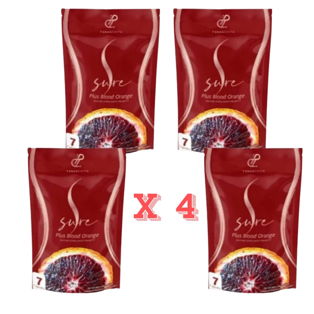 S SURE Plus Blood Orange Weight Management By Pananchita Block Burn 7 Caps x 4
