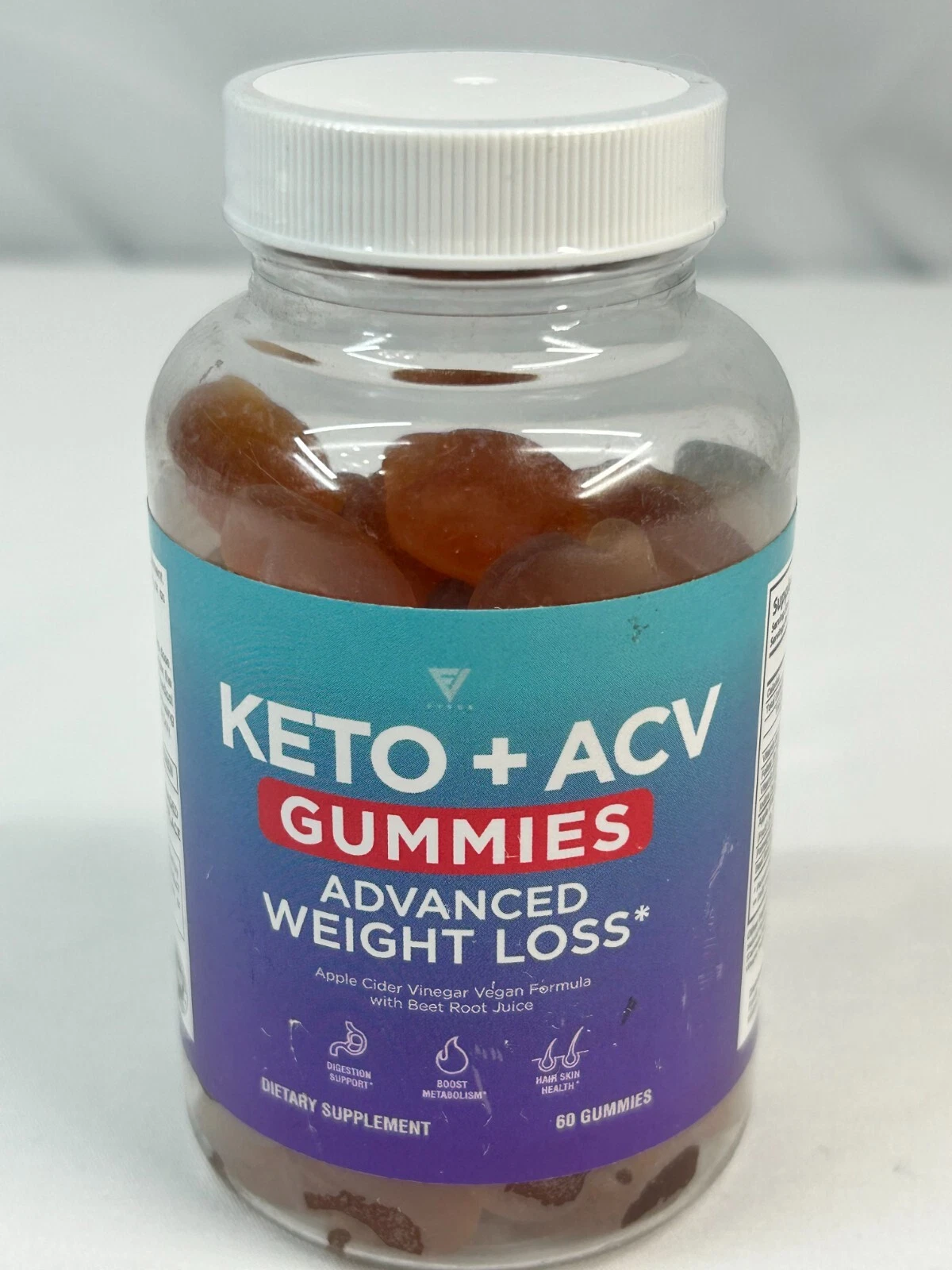 KETO + ACV 60 GUMMIES FYVUS ADVANCED WEIGHT LOSS DIETARY SUPPLEMENT EXP 1/26