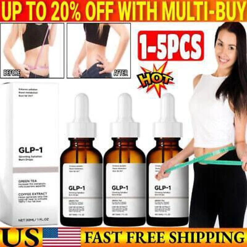GLP-1 Weight Loss Fat Burner Drops Diet Supplement Slimming Drops 30 ml US