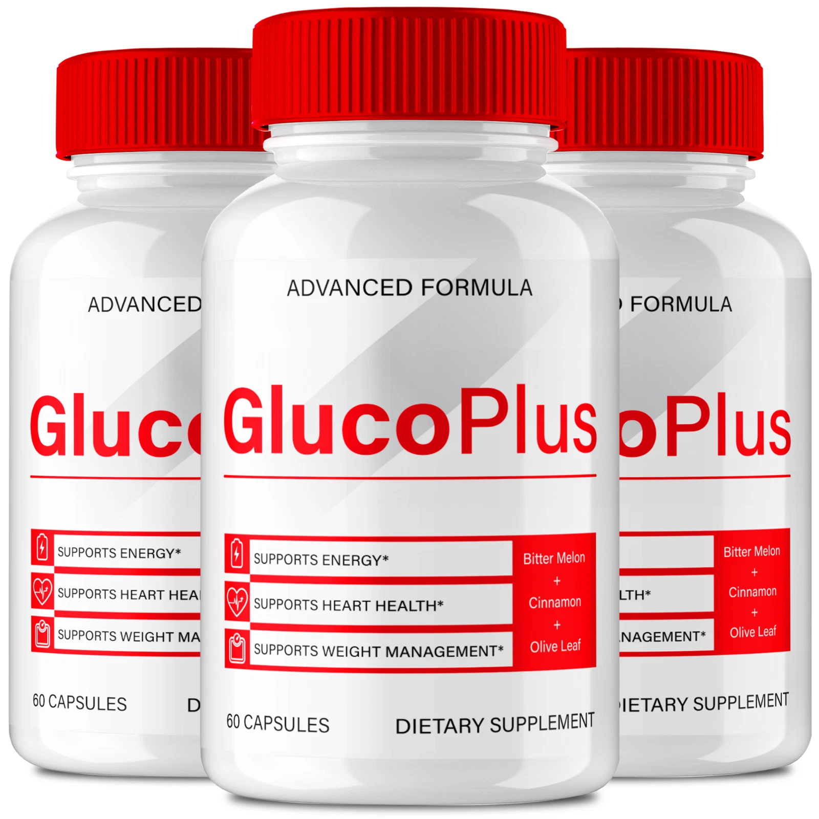 (3 Pack) Gluco Plus Blood Formula Capsules, GlucoPlus Advanced Blood Sugar Pills