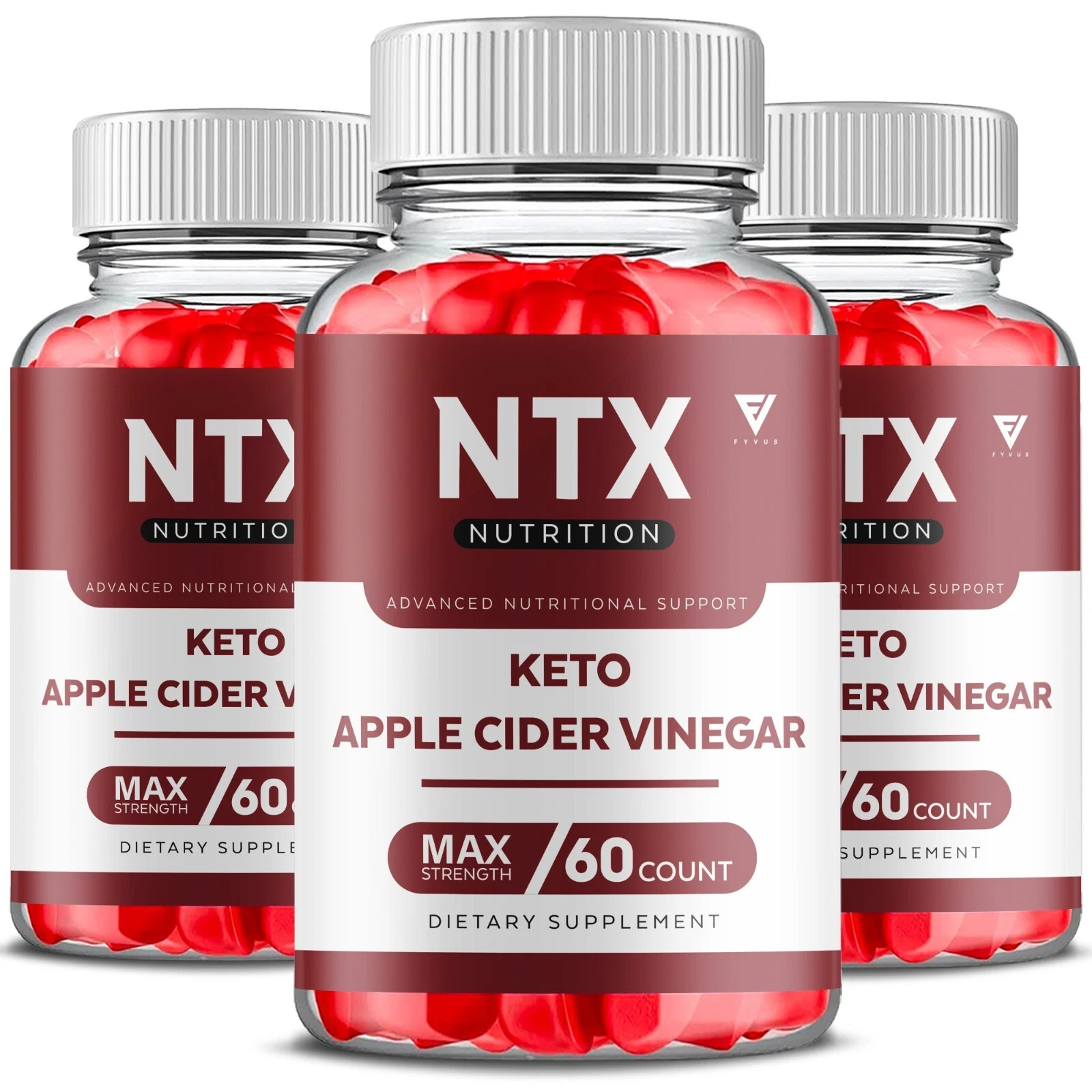 (3 Pack) NTX Keto ACV Gummies NTX Nutrition Gummy Supplement (180 Gummies)