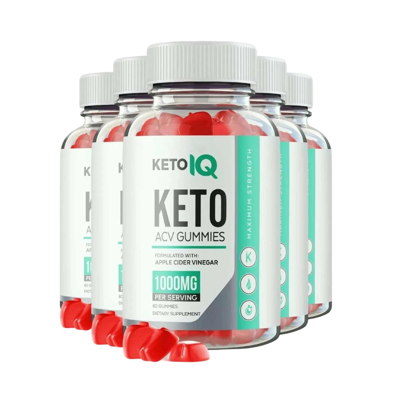 5-Pack Keto IQ Gummies, Keto IQ Keto ACV Weight Loss Supplement (300 Gummies)