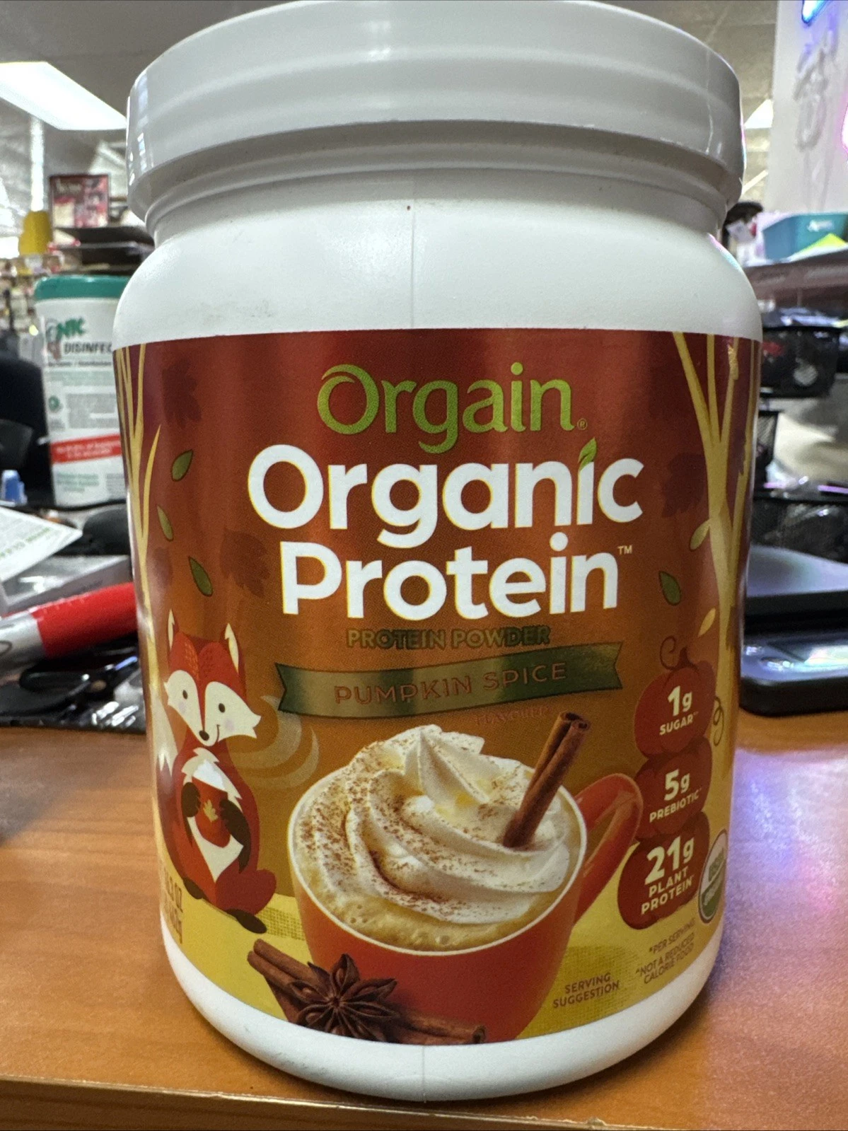 Orgain Organic Plant Based Protein Powder Pumpkin Spice Vegan Gluten 1