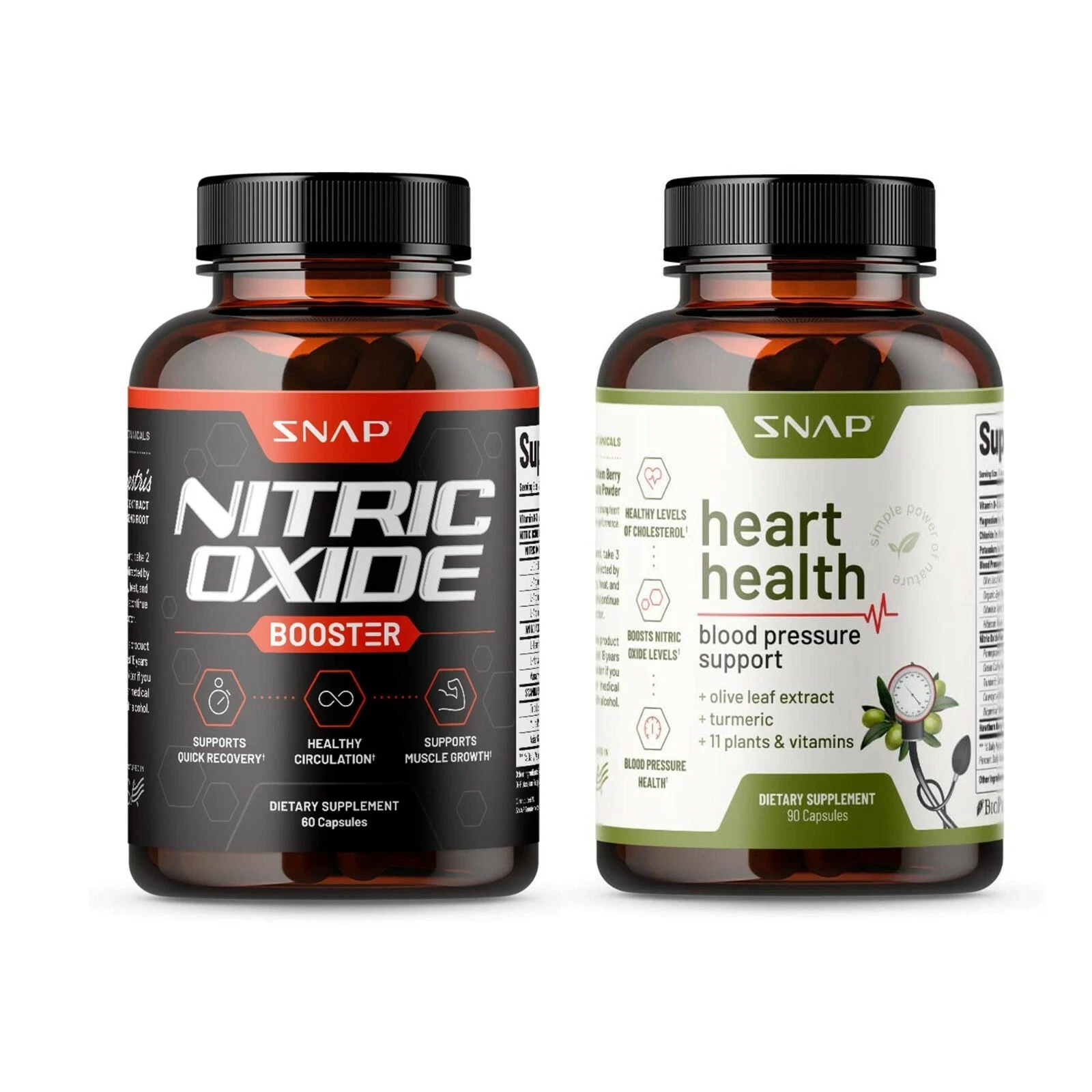 Nitric Oxide Booster Pre Workout | Heart Health Blood Pressure Supplement Bundle