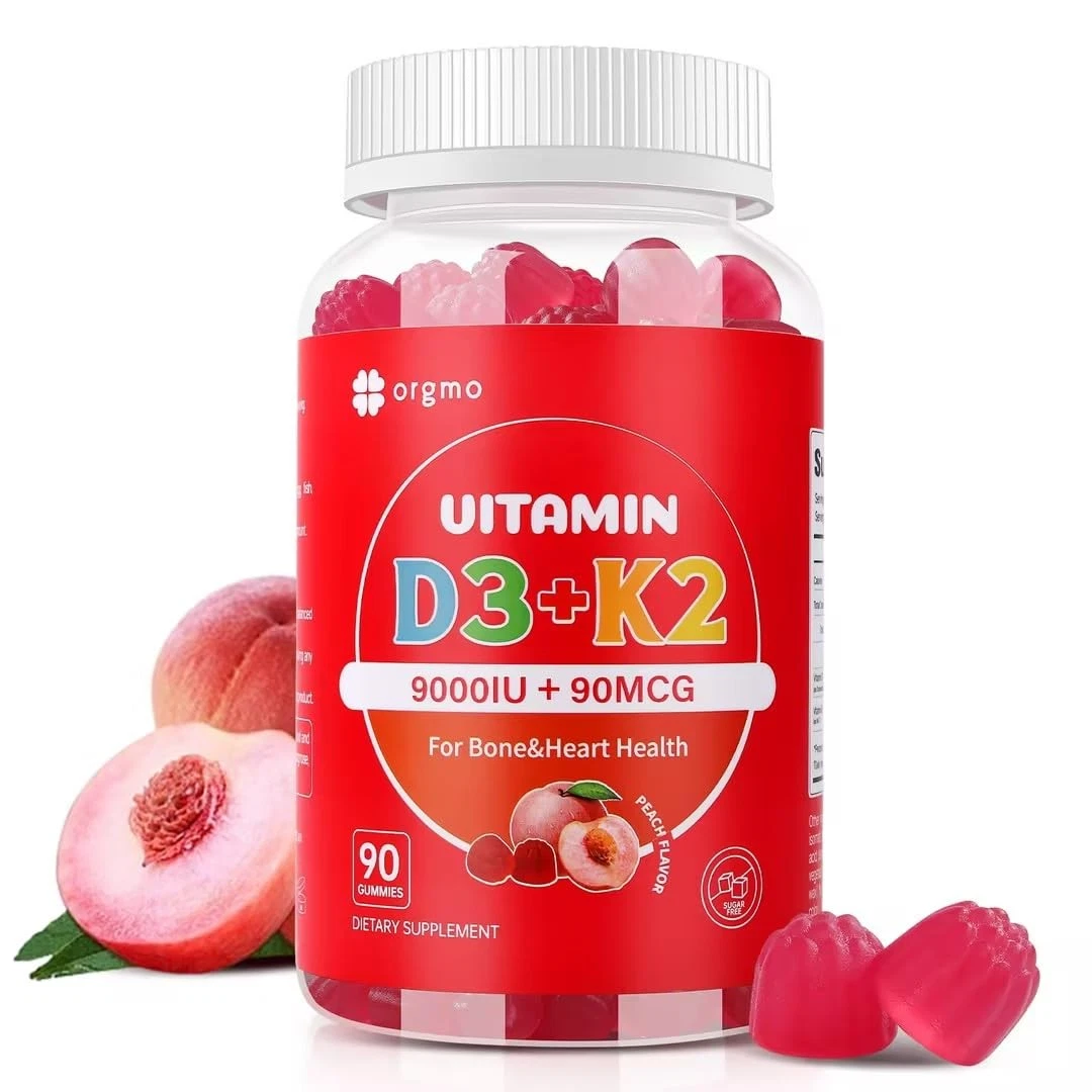 ORGMO D3 K2 Vitamin 9000 IU Supplement Gummies for Adult Women Muscle Teeth