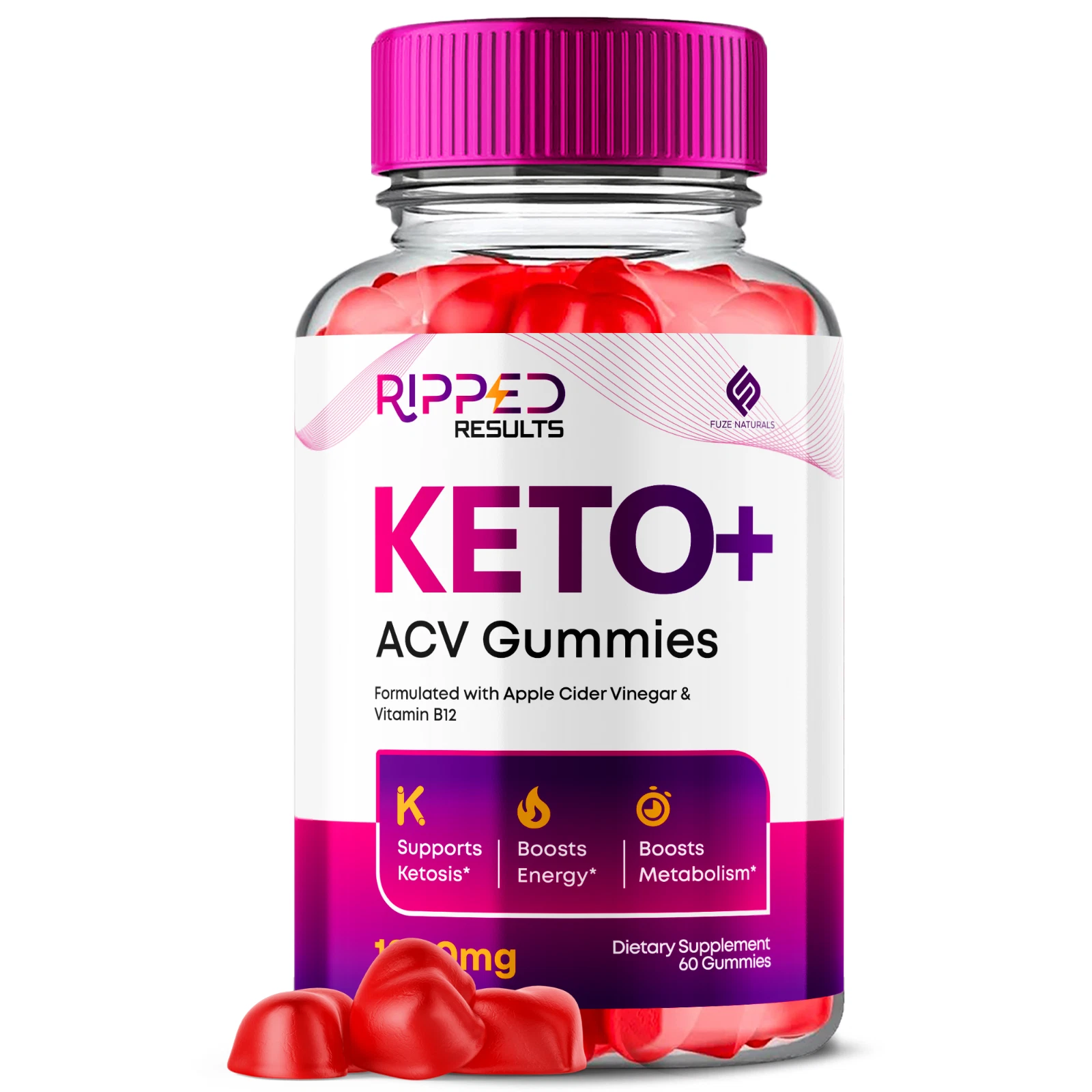Ripped Results Keto ACV gummies, Maximum Strength Gummies Official (1 Pack)