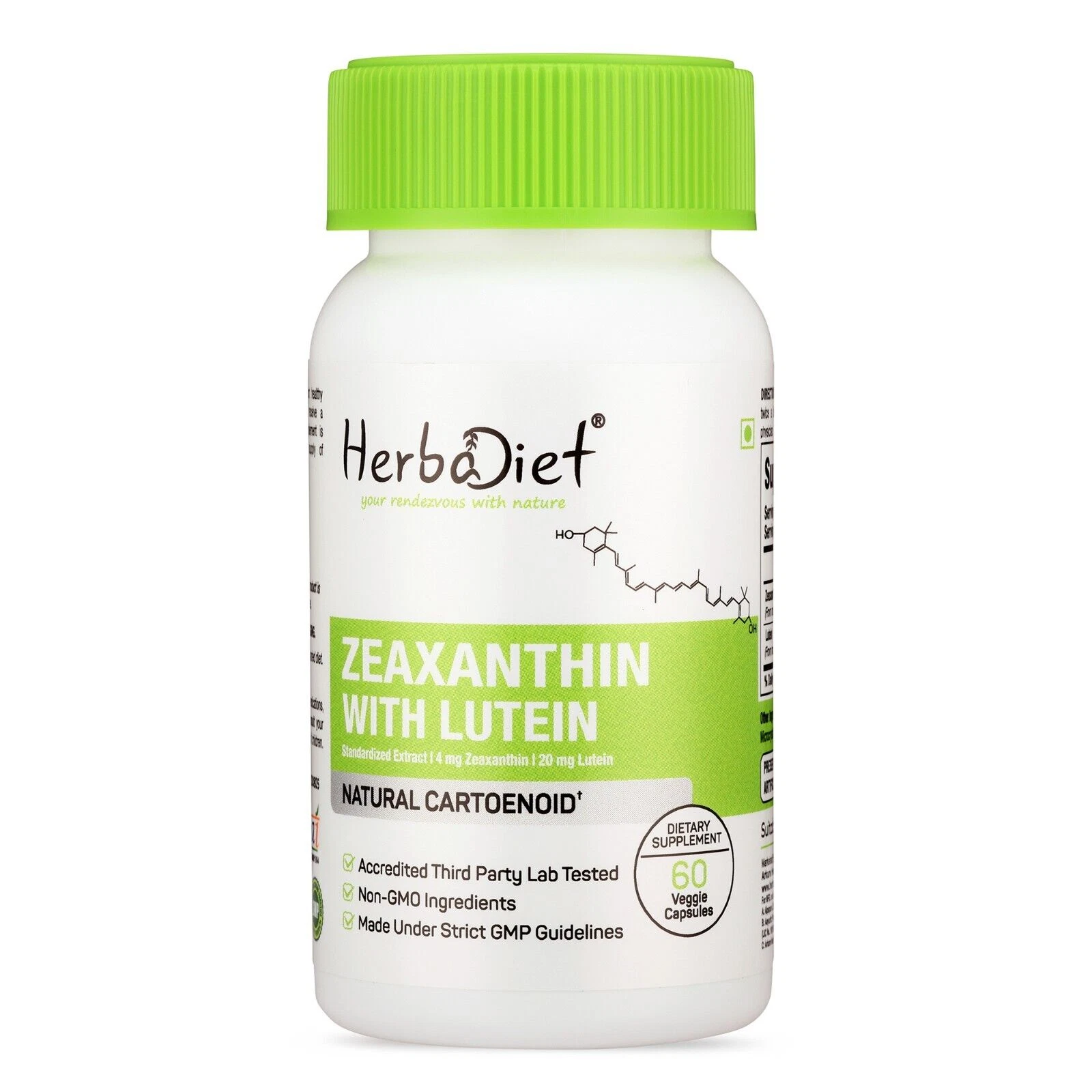 Zeaxanthin with Lutein 20% Marigold Extract Capsules Eye Health Supplement