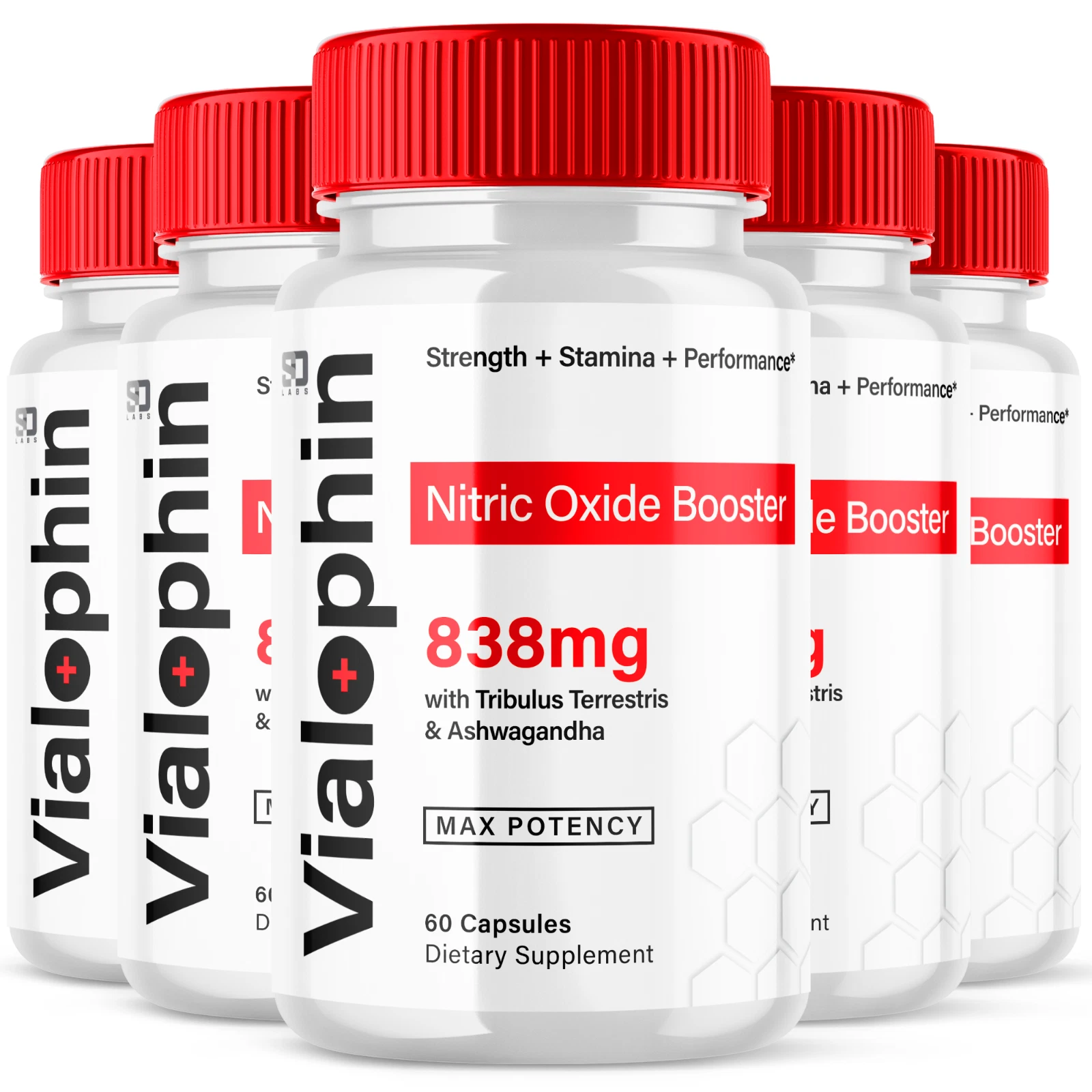 (5 Pack) Vialophin Male Pills, Maximize Energy, Vitality & Stamina 300 Capsules