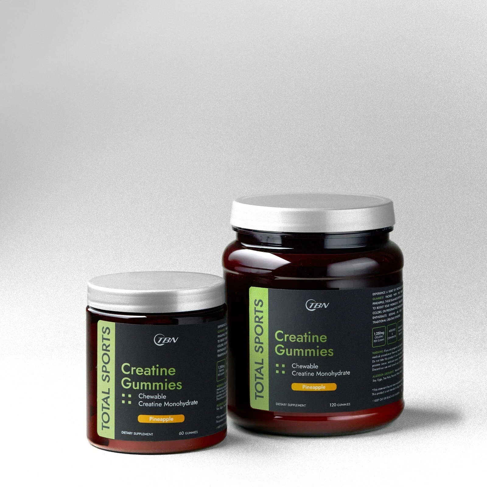 Creatine Gummies Chewable Creatine 1,250mg per Gummy - Natural Pineapple Flavor