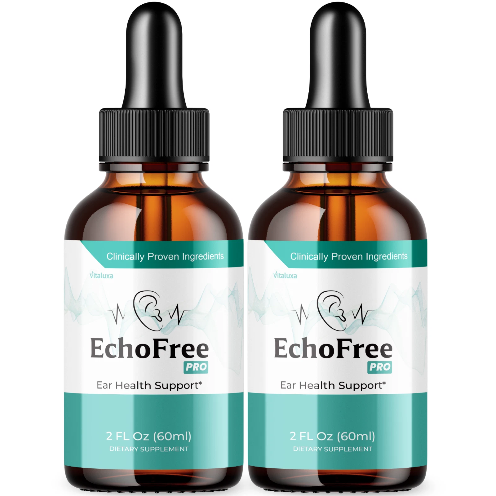 (2 Pack) Echo Free Pro Healthy Ear Support, Echo Free Pro Liquid Drops (4 oz)