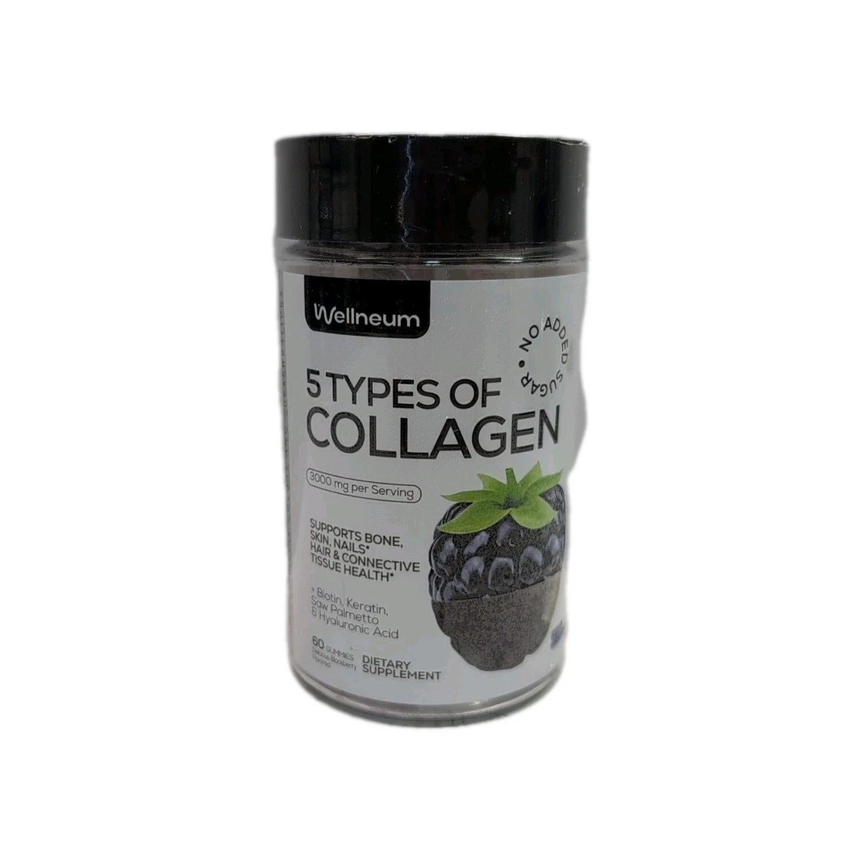 Collagen 5 Types Biotin Keratin Gummies Gummy Wellneum 60 Count. Exp: 03/25/2027