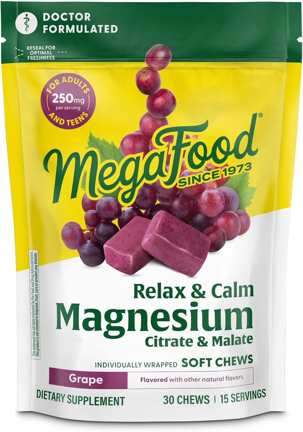 Relax + Calm Magnesium Supplement - Soft Chews with Magnesium Citrate & Malat...