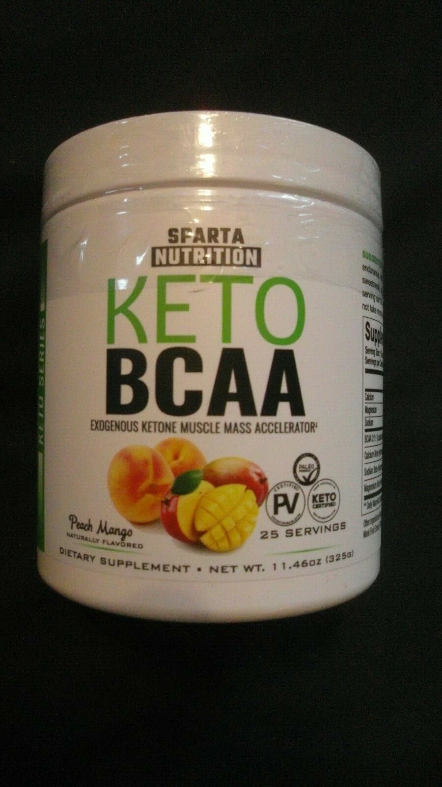 Sparta Nutrition Keto BCAA Peach Mango Flavor 11.46 Oz 25 Servings @7