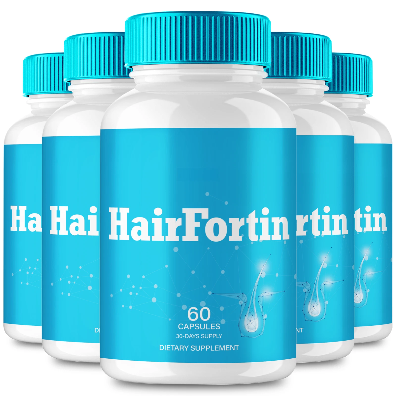 (5 Pack) Hairfortin Hair Health Capsules, Hair Fortin Hair Pills (300 Capsules)